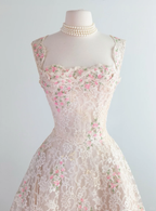 Retro Pink Floral Exquisite Embroidery Design A-Line Short Homecoming Dress Party Dress TP4195
