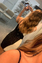 Black & White Sequin Homecoming Dresses Bodycon Tassel Mini Cocktail Dress