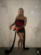 Strapless Black Sheath Short Birthday Dress Mini Prom Gown