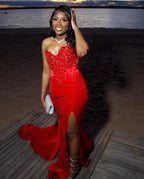 Best Mermaid Prom Dress with Slit Elegant Gowns Evening