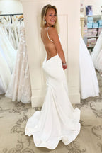 Elegant Open Back Mermaid Long Evening Dress,Backless Celebrity Dresses