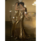 Sparkle Gold Sequin Evening Dress Prom Dresses Mermaid