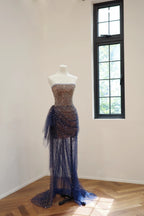 uschichubs-Gold Dark Blue Shiny Short Sequin Homecoming Dress Prom Dress Evening Dress Party Dress gh5053