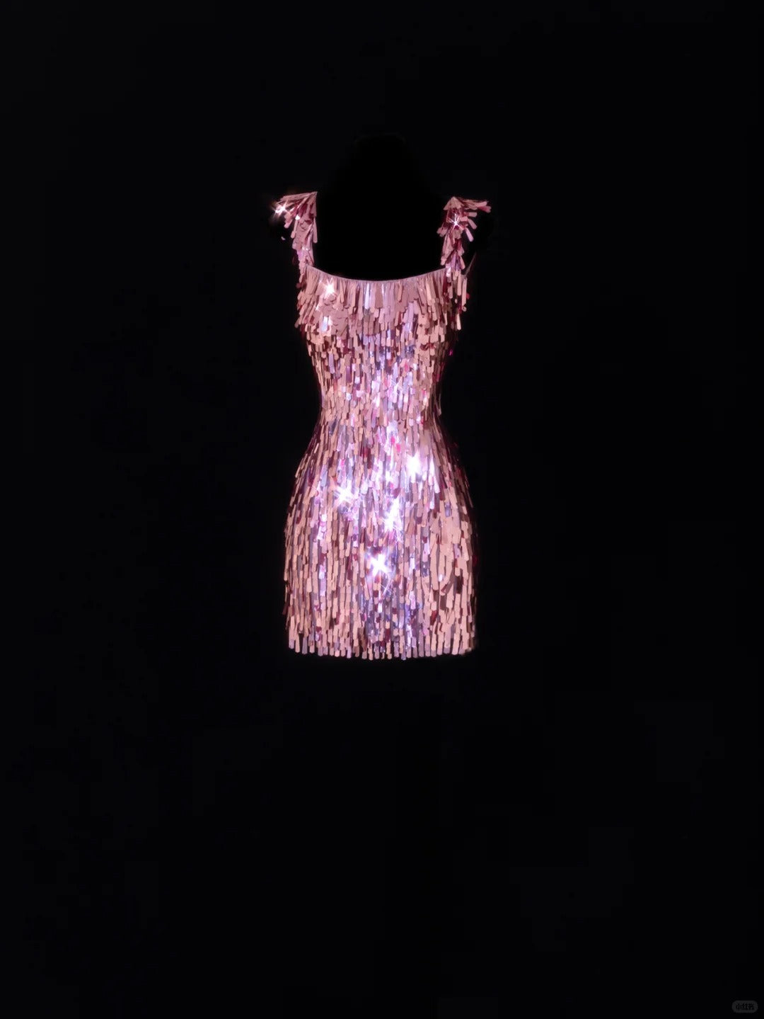 uschichubs-Pink Exquisite Short Sequin Homecoming Dress Birthday Party Dress gh5378