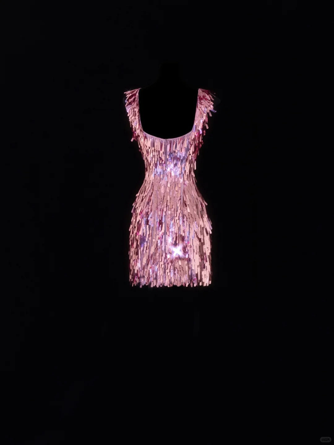 uschichubs-Pink Exquisite Short Sequin Homecoming Dress Birthday Party Dress gh5378