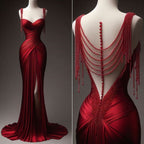 uschichubs-Burgundy dresses, beaded dresses, bodycon dresses, mermaid dresses, sexy dresses, elegant dresses gh5144