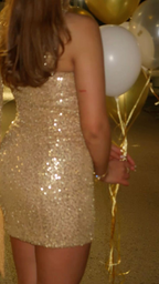 Sparkly Gold Sequin Sheath Birthday Dress Short Cocktail Dresses
