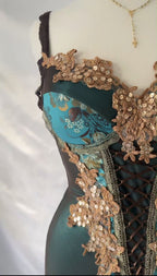 uschichubs-Turquoise Green Shiny Fashion Short/Mid-Length Chiffon Sequin Homecoming Dress Birthday Party Dress gh5008