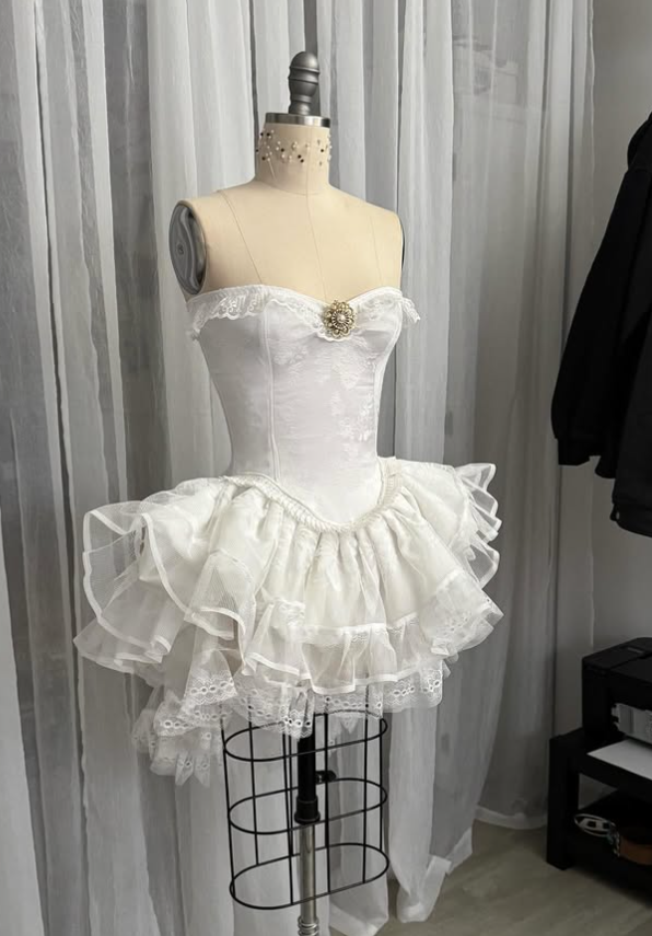 Vintage Beige Sweetheart Strapless Design A-line Lace Homecoming Dress TP3955