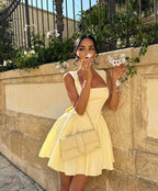 Sleeveless High-Waist Mini Dress Homecoming Dress Short Party Dress    fg7801