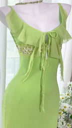 Green Mermaid Dress Vintage Party Dress Evening Dress Prom Dresses     cg25708