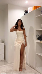 Strapless Formal Dress Long Evening Party Dresses  fg7769