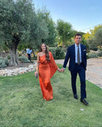 One Shoulder Burnt Orange Evening Dresses Long Sexy Formal Party Dress