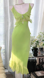 Green Mermaid Dress Vintage Party Dress Evening Dress Prom Dresses     cg25708
