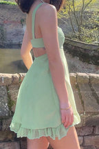 Green Birthday Dress Homecoming Dress Short Party Dress    fg7743