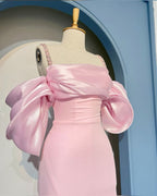 Pink Prom Dress Elegant Fashion Party Dress With Split   fg7436