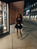 Black Birthday Dress Homecoming Dress Short Party Dress    fg7729