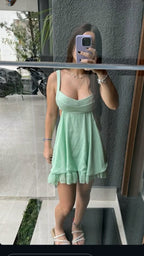 Green Birthday Dress Homecoming Dress Short Party Dress    fg7743