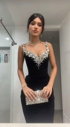 Black Mermaid Sexy Long Formal Dress Evening Party Dresses  fg7763