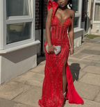 red prom dress mermaid long dress for Women, Sexy Party Dress      fg7093