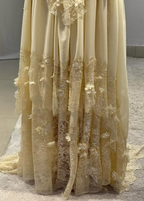 Yellow A Line Sweetheart Neck Long Prom Dress Evening Dress With Applique fg8222