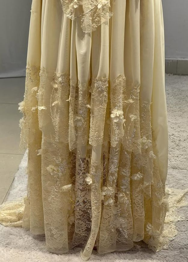 Yellow A Line Sweetheart Neck Long Prom Dress Evening Dress With Applique fg8222