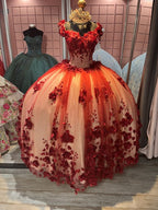Burgundy quinceañera dress Ball Gown Prom Dresses Evening Gown    fg2868