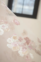 uschichubs-Pink floral fashion long tulle sequin homecoming dress birthday dress Prom dress evening dress gh5071