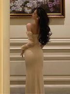 Sexy Wedding Party Dresses Long Sleeve Mermaid Gala Dress Formal