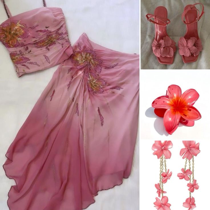 (out of stock)Pink Gorgeous Exquisite Beaded Spaghetti Strap Long Chiffon Elegant Suit Ball Gown Evening Dress Party Dress Prom Dress gh3180