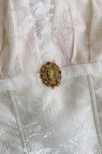 uschichubs-Vintage Lace Jacquard Halter Evening Dress, Long Sleeveless Elegant Party Gown gh5902