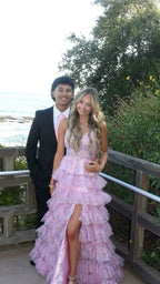 Pink Sweet Stylish Elegant Long Tulle Layered Prom Dress Evening Gown Prom Dress Graduation Gown gh3794