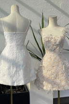 Spaghetti Straps Sleeveless Appliqued A-Line Mini Homecoming Dress fg8210