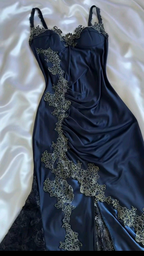 Vintage Navy Blue Mermaid Prom Dress Designers Evening Gowns