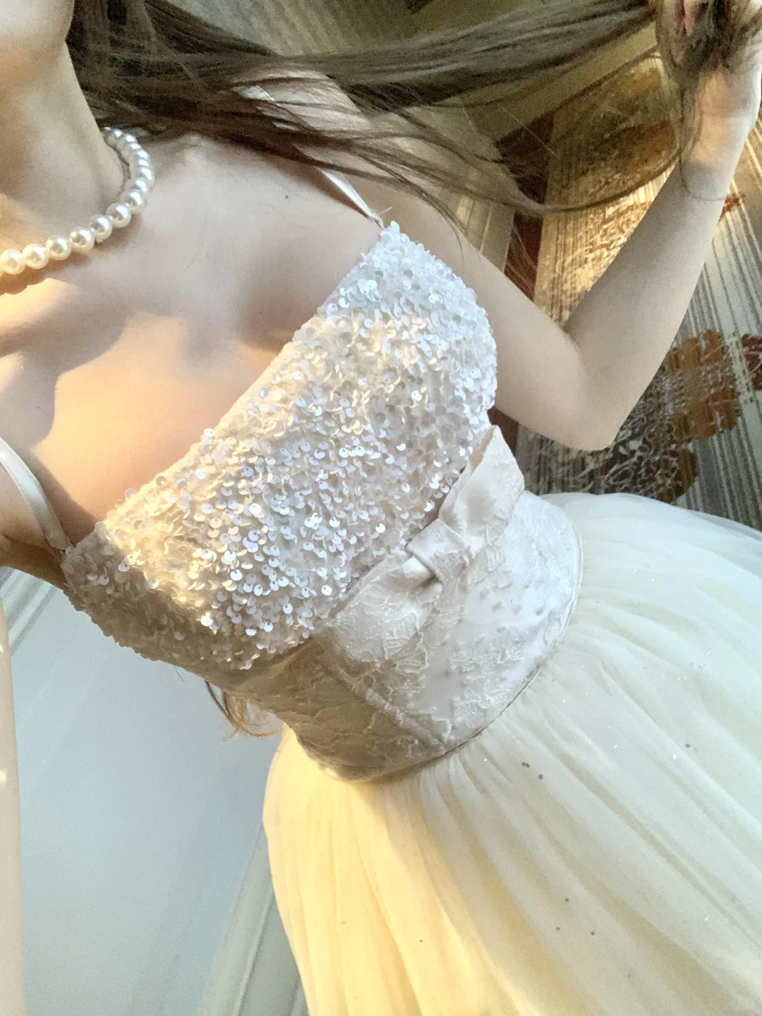 White Sparkly Sweet Cute Elegant Midi/Short Tulle Sequin Homecoming Dress Evening Dress Birthday Party Dress Prom Dress Prom Dress gh4078