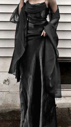 Classy Spaghetti Straps Chiffon With Cape Long Prom Dress,Party Dress,Evening Dress GG2379