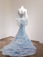 Dreamy Mermaid Off The Shoulder Tulle Sequin Beads Long Prom Dress,Party Dress,Formal Evening Dress GG4960