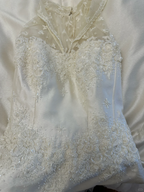 Romantic Gorgeous A Line Halter Satin Lace Beaded Long Prom Dress,Evening Dress GG5130