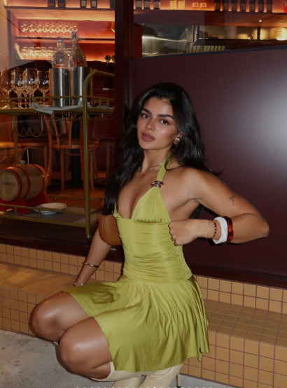 Sexy Halter Olive Green V Neck Short Party Dress Backless Homecoming Dress  S521