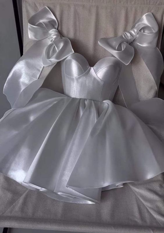 Simple White Homecoming Dress Short Party Dress S281