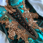 uschichubs-Turquoise Green Shiny Fashion Short/Mid-Length Chiffon Sequin Homecoming Dress Birthday Party Dress gh5008