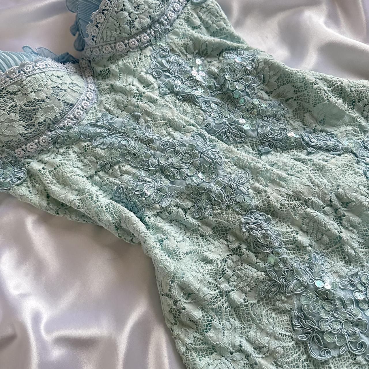 _____owder Blue Sparkling Charming Retro Princess Stunning Unique Fashionable Beautiful Elegant Delicate Lace Short Lace Sequin Homecoming Dress Prom Dress Evening Dress Birthday Party Dress Prom Dress gh3916