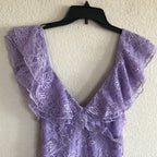 Vintage Lilac A-Line Lace Tiered Prom Dress Party Dress Evening Dress TP4503