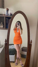 Fancy Short Orange Dress Outfit Casual Hoco Dresses
