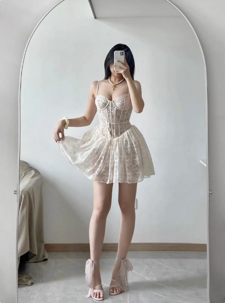 Sexy Lace Fishbone A-line Birthday Dress for Wedding Short Prom Outfit