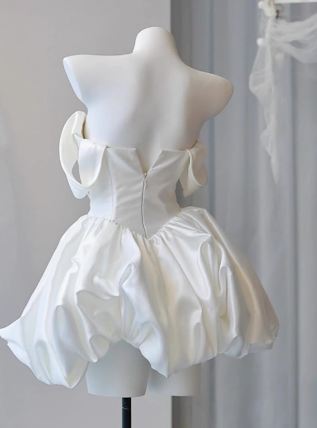 Cute Satin Short Party Night Dress Semi Formal Dresses