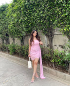 17th Birthday Pink Strapless Chiffon Slim Fit Hip Homecoming Dress P3863