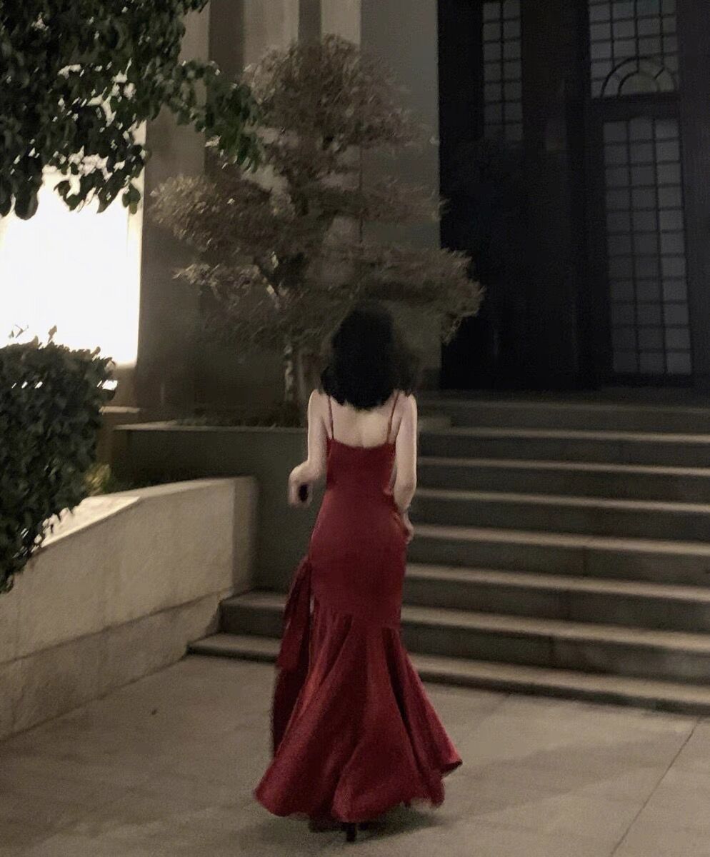 Stunning Mermaid Spaghetti Straps Long Wine Red Prom Dress Birthday Outfits P465