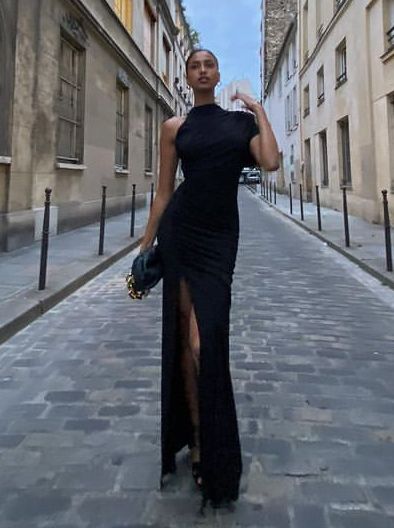 Simple Mermaid One Shoulder Long Black Prom Dress P595