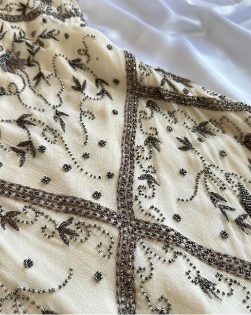 Fairytale Cream Beige/Black/Pink V Neck Sophisticated Elegant Floral Long Evening Prom Dress gh2941